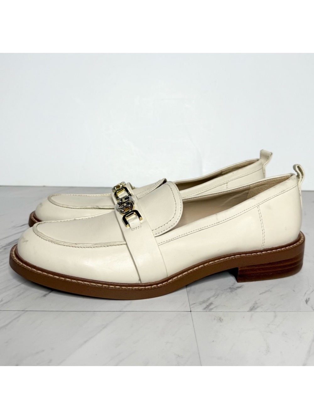 Sam Edelman Christy Ivory Leather Loafer 10M